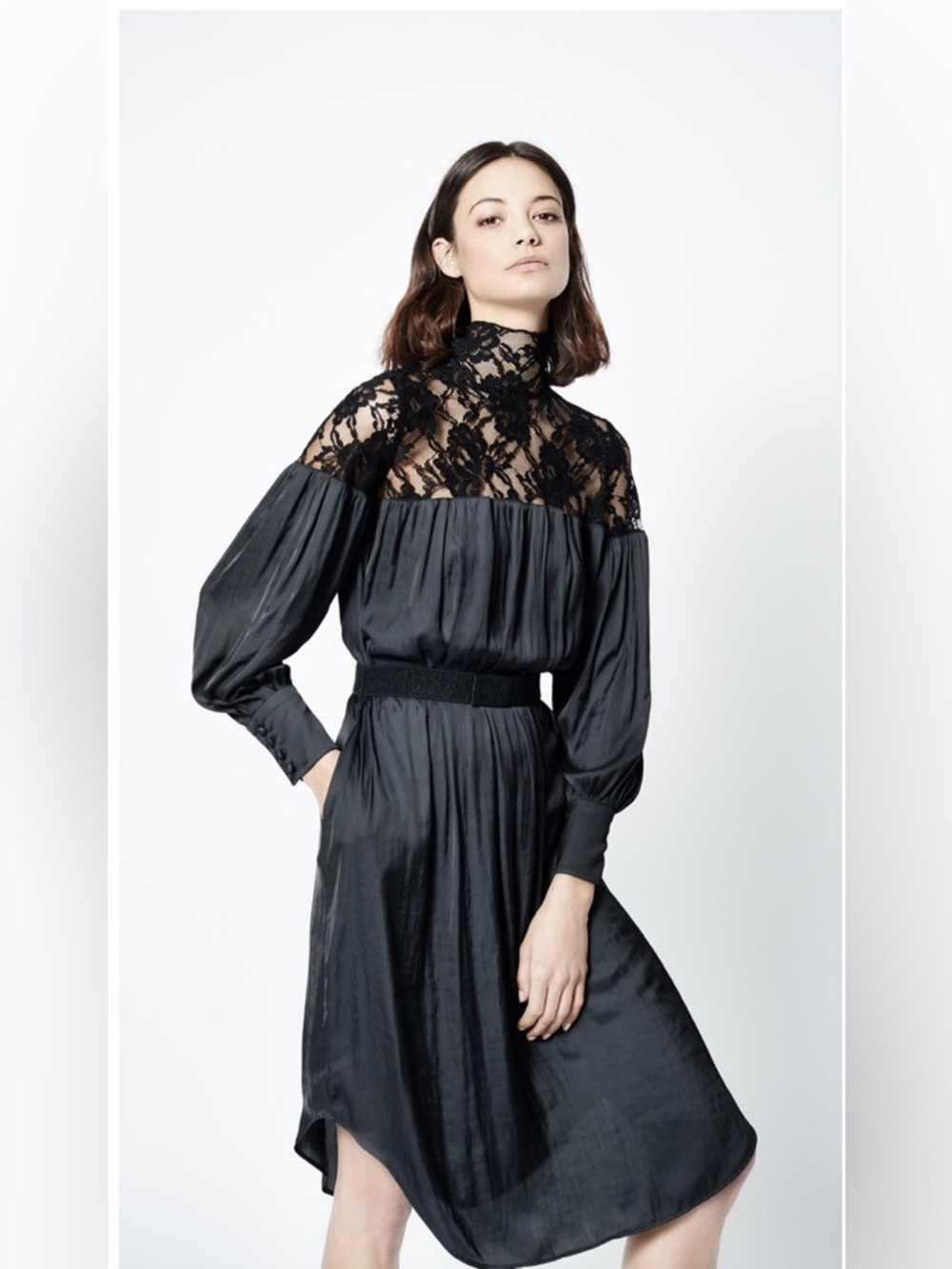SMYTHE Belted Mini Lace Dress  Black - Picture 5 of 10